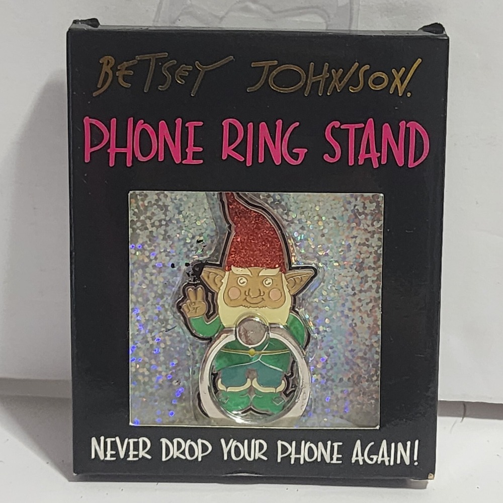 Betsey Johnson Phone Ring Stand Elf Gnome Multicolor Zinc Alloy BJ-1093 New